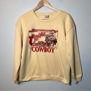 The Original Coors Cowboy Crewneck Women’s M Beige Lightweight Sweatshirt Beer